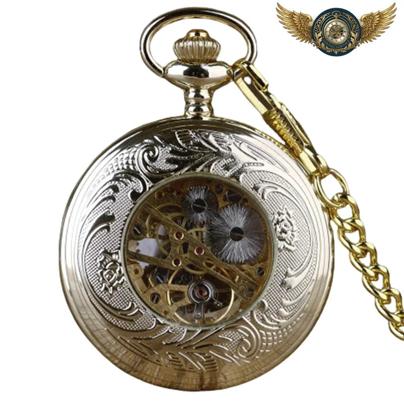 L'Aviateur - Montre Gousset Mécanique Squelette Or Demi-Chasseur - Vue 3 - Gousset-heritage