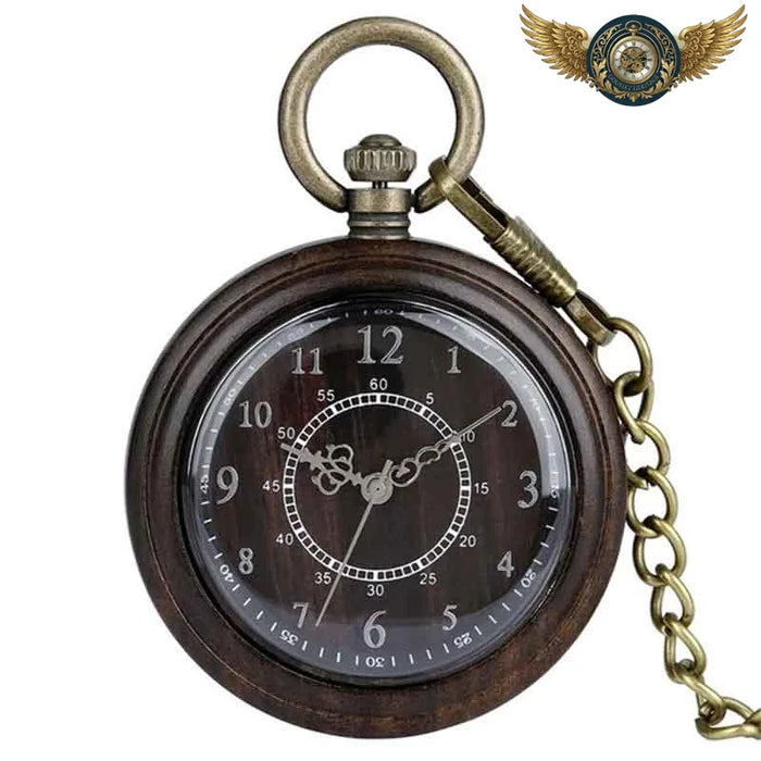 L'Ébène - Montre Gousset Bois Artisanale | Mouvement Quartz - Vue 1 - Gousset-heritage