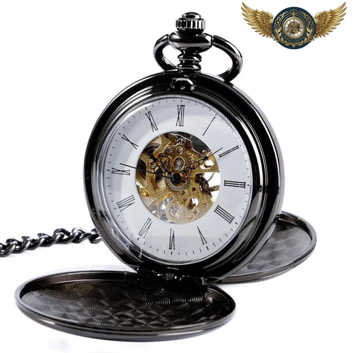 L'Ébène - Montre Gousset Mécanique Squelette Double Clapet - Vue 1 - Gousset-heritage