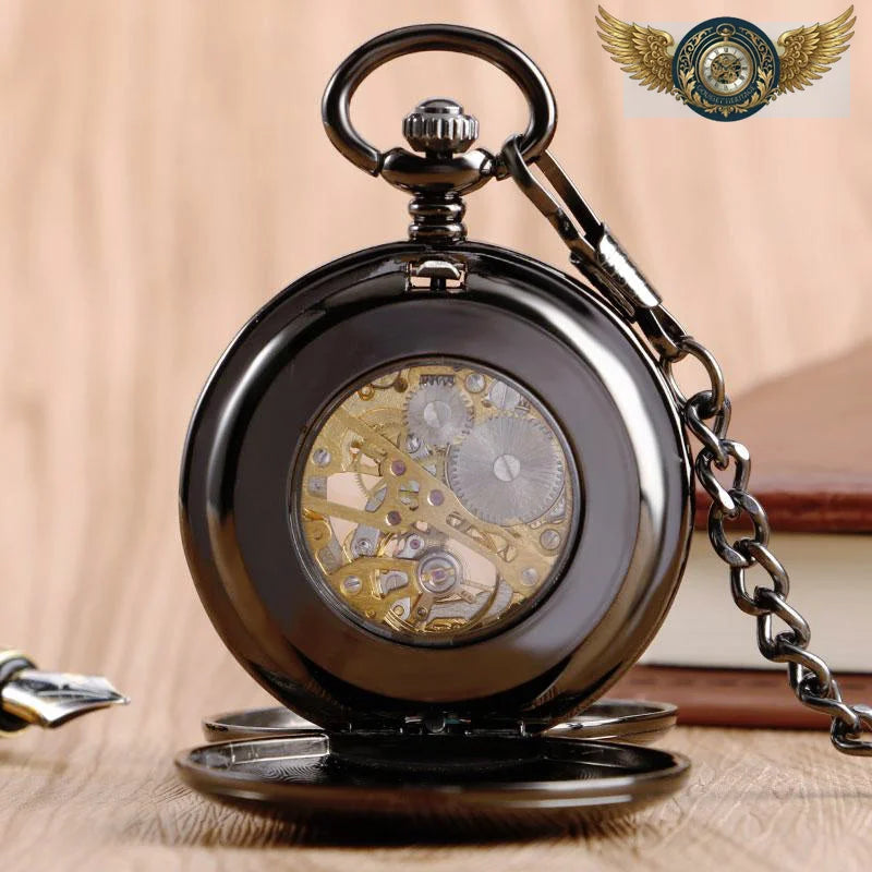 L'Ébène - Montre Gousset Mécanique Squelette Double Clapet - Vue 4 - Gousset-heritage
