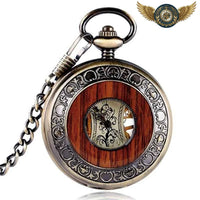 L'Ébéniste - Montre Gousset Mécanique Squelette Bois & Bronze Antique - Gousset-heritage