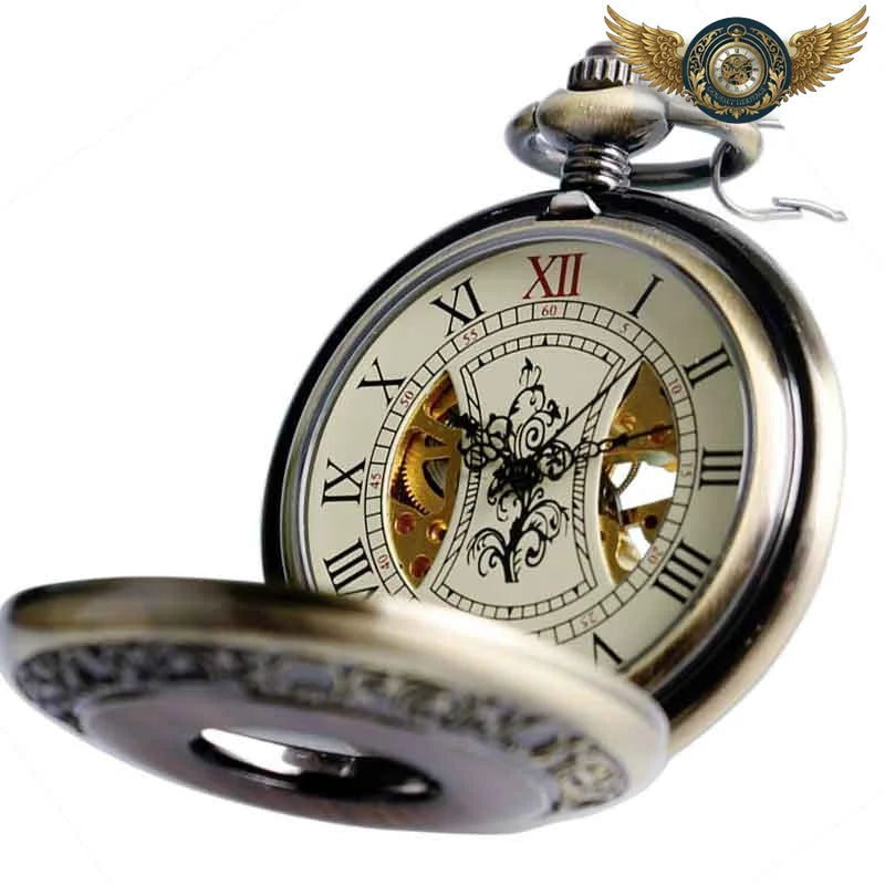 L'Ébéniste - Montre Gousset Mécanique Squelette Bois & Bronze Antique - Vue 2 - Gousset-heritage