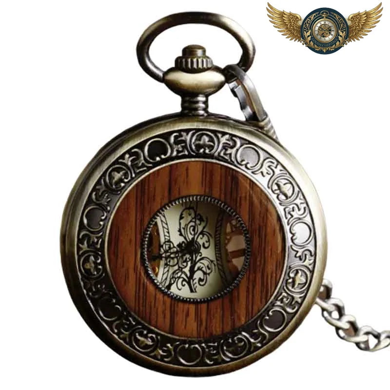 L'Ébéniste - Montre Gousset Mécanique Squelette Bois & Bronze Antique - Vue 3 - Gousset-heritage