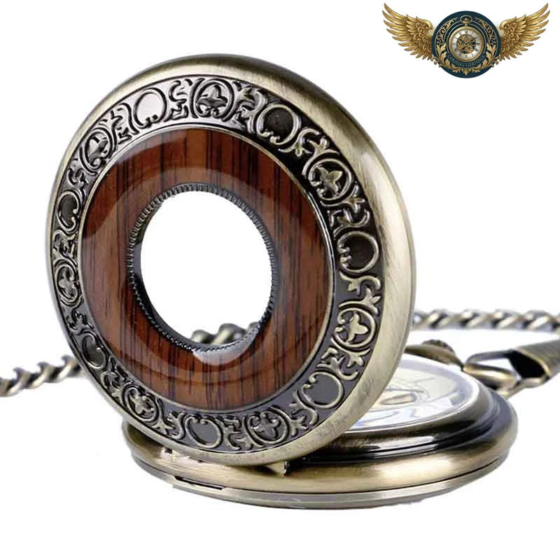 L'Ébéniste - Montre Gousset Mécanique Squelette Bois & Bronze Antique - Vue 4 - Gousset-heritage