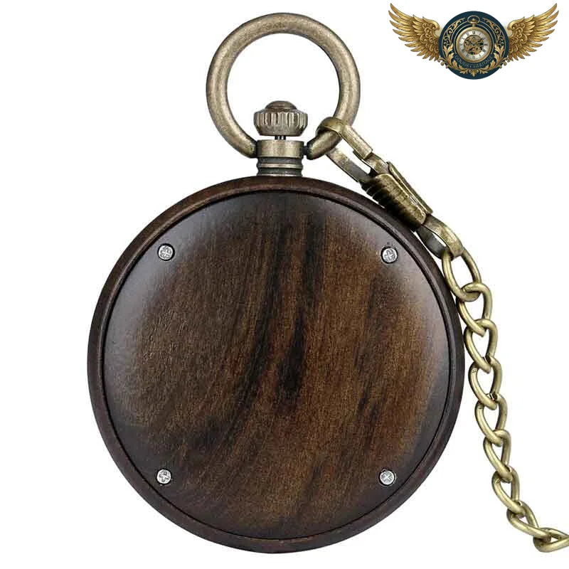 L'Ébéniste - Montre Gousset Rétro en Bois et Bronze Quartz - Vue 2 - Gousset-heritage
