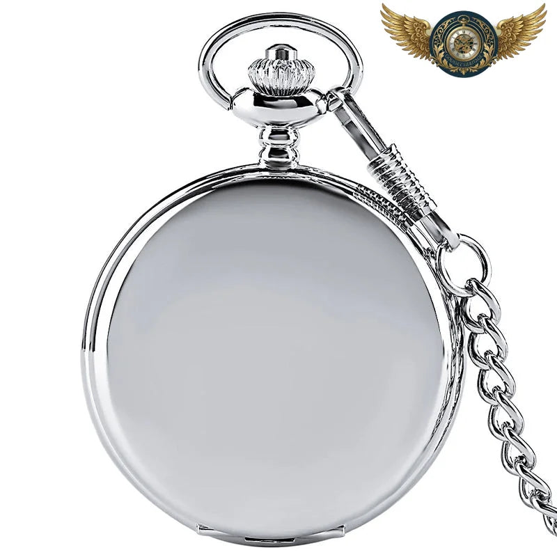 L'Éclat Miroir - Montre Gousset Chasseur Acier Poli Quartz 45mm