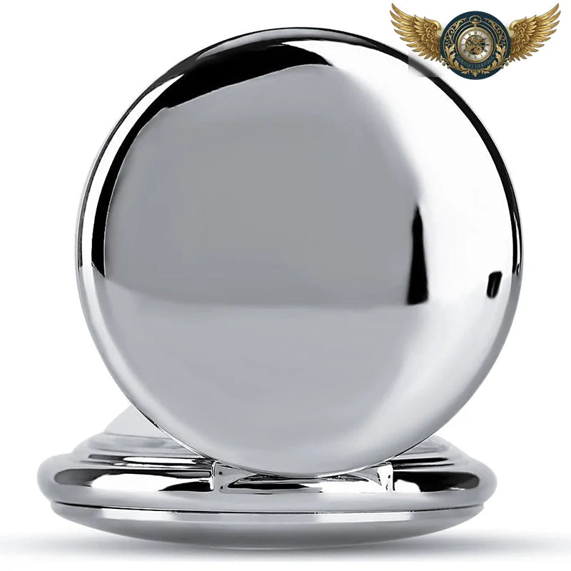 L'Éclat Miroir - Montre Gousset Chasseur Acier Poli Quartz 45mm - Vue 3 - Gousset-heritage