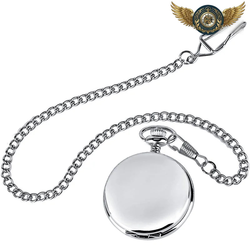 L'Éclat Miroir - Montre Gousset Chasseur Acier Poli Quartz 45mm - Vue 4 - Gousset-heritage