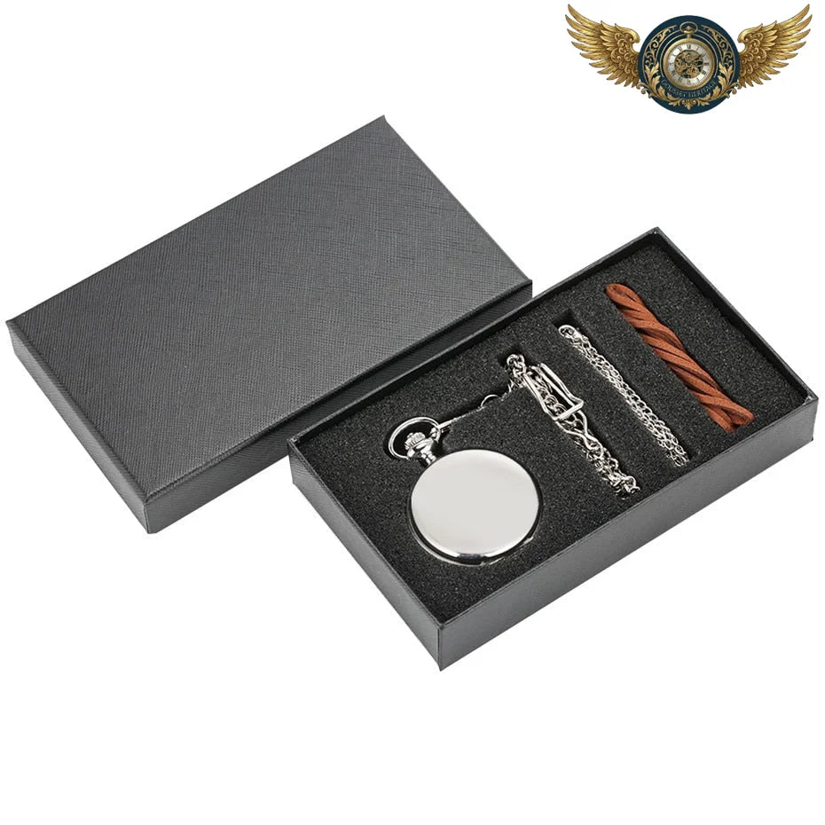 L'Éclat Miroir - Montre de Poche Quartz Chasseur & Triple Chaîne - Vue 7 - Gousset-heritage
