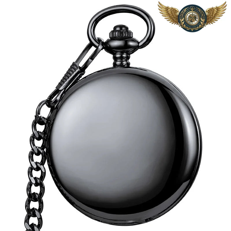 L'Éclat Moderne - Montre Gousset Squelette Mécanique Acier Poli - Noir - Gousset-heritage