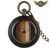 L'Éclectique - Montre Gousset Bois Naturel & Bronze Patiné Quartz - Multicolor - Gousset-heritage