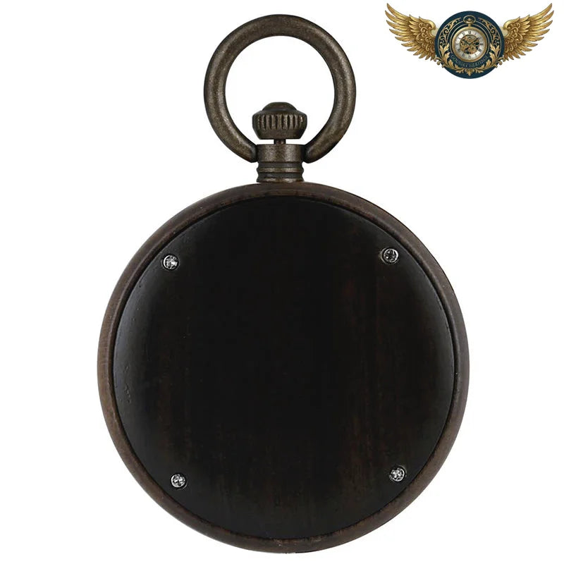L'Éclectique - Montre Gousset Bois Naturel & Bronze Patiné Quartz - Vue 2 - Gousset-heritage