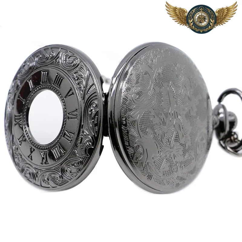 L'Éclipse - Gousset Demi-Chasseur Quartz Noir Néo-Victorien - Vue 6 - Gousset-heritage