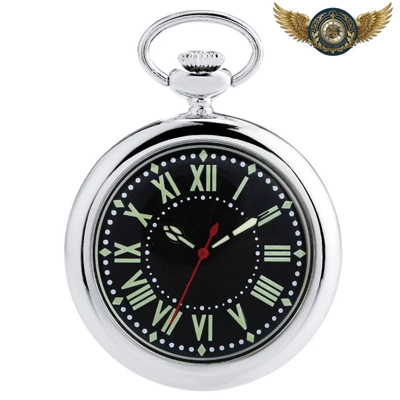 L'Éclipse - Montre Gousset Argent Quartz Cadran Noir Lumineux - Vue 4 - Gousset-heritage