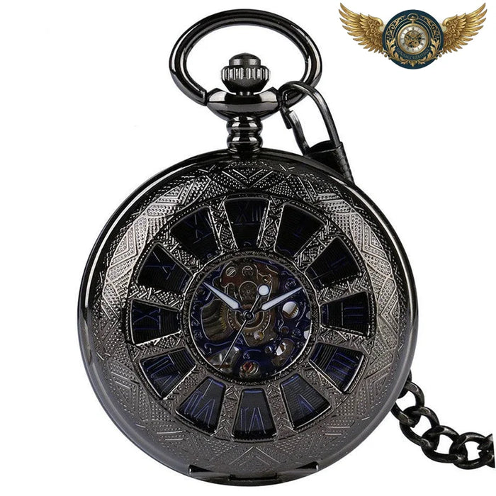 L'Éclipse - Montre Gousset Mécanique Squelette Noir 360° - Vue 1 - Gousset-heritage