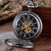 L'Éclipse - Montre de Poche Squelette Demi-Chasseur Noir Mat - Vue 3 - Gousset-heritage