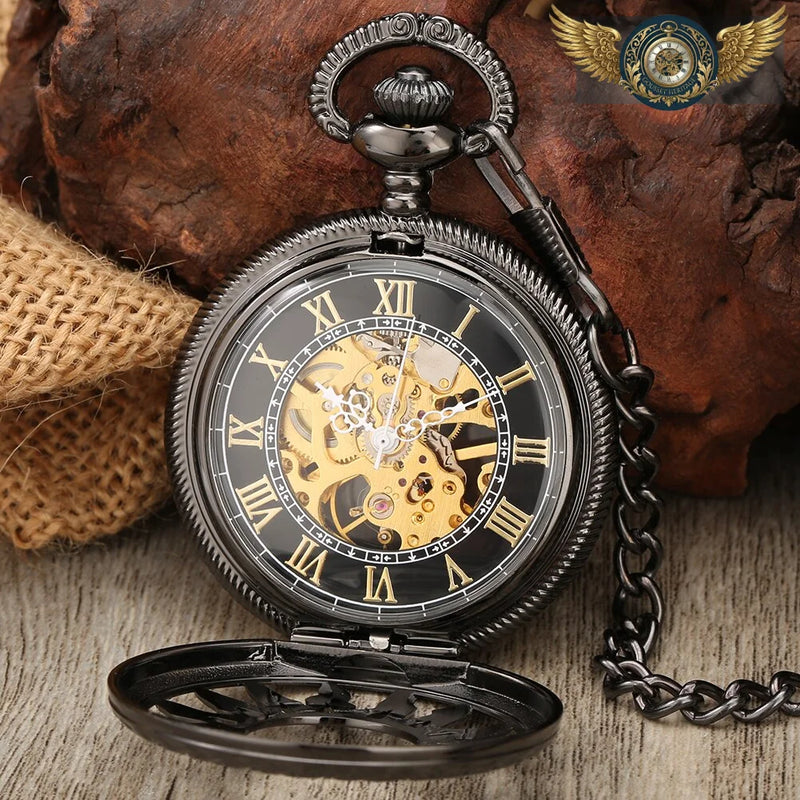 L'Éclipse – Montre Gousset Automatique Squelette Demi-Chasseur