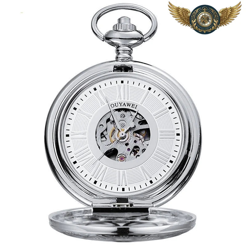 L'Éclosion - Montre Gousset Demi Chasseur Squelette Ajouré - Argent & Blanche - Gousset-heritage