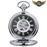 L'Éclosion - Montre Gousset Demi Chasseur Squelette Ajouré - modèle Argent & Noire - Gousset-heritage