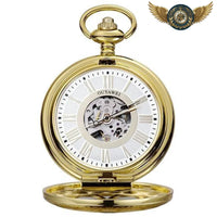 L'Éclosion - Montre Gousset Demi Chasseur Squelette Ajouré - modèle Or & Blanche - Gousset-heritage