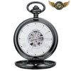 L'Éclosion - Montre Gousset Demi Chasseur Squelette Ajouré - Noire & Blanche - Gousset-heritage