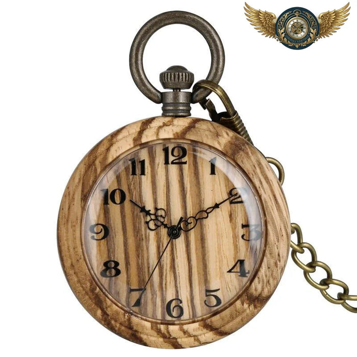 L'Éco-Chic - Montre Gousset Bois Zebrawood Quartz 48mm - Vue 1 - Gousset-heritage