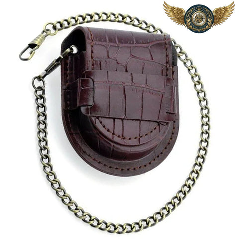 L'Écrin Croco Baroudeur | Chaîne Forçat & Bronze Patiné - Vue 1 - Gousset-heritage