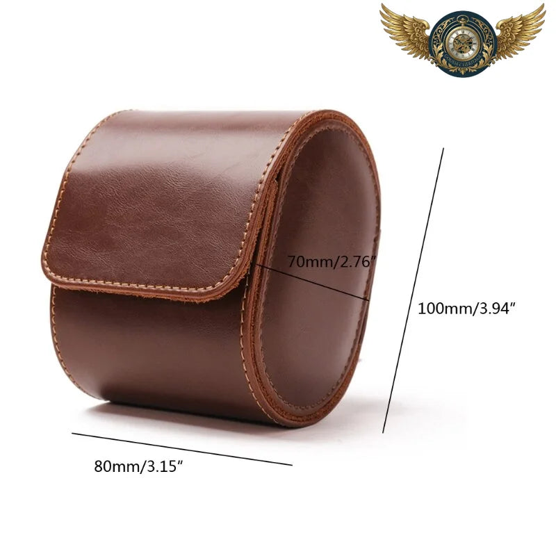 L'Écrin Gardien du Temps - Étui Simili Cuir pour Montre Gousset Cognac - Vue 4 - Gousset-heritage