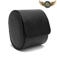 L'Écrin Solo - Étui Cylindrique Cuir Vachette pour Montre Unique - modèle Noir - Gousset-heritage