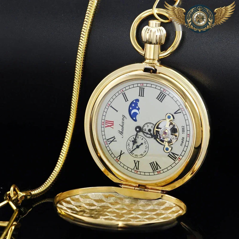 L'Écrin d'Or - Gousset Mécanique Doré Hunter | Phase Jour/Nuit