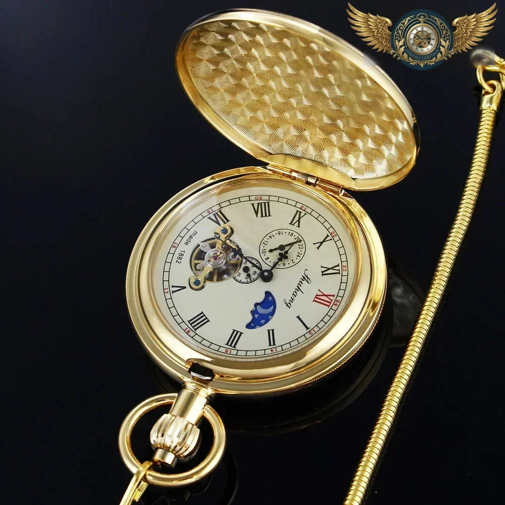 L'Écrin d'Or - Gousset Mécanique Doré Hunter | Phase Jour/Nuit - Vue 4 - Gousset-heritage