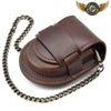 L'Écrin du Gentleman – Étui Ceinture & Chaîne Sûreté Gourmette - Marron - Chaine bronze - Gousset-heritage