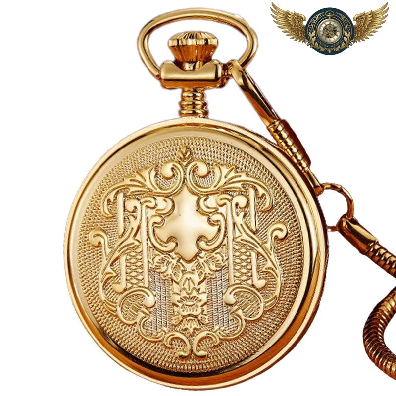 L'Écusson Royal - Montre Gousset Mécanique Or Gravée