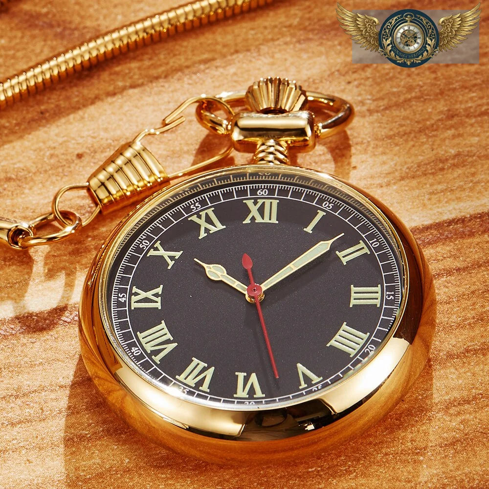 L'Écusson Royal - Montre Gousset Mécanique Or Gravée - Vue 3 - Gousset-heritage