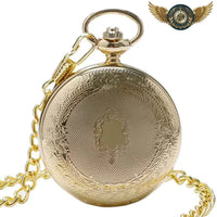 L'Écusson Victorien - Montre Gousset Hunter Squelette Dorée - Gousset-heritage