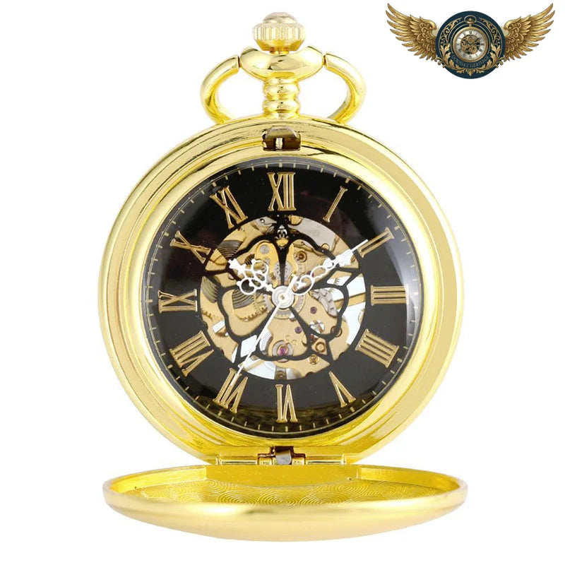 L'Écusson Victorien - Montre Gousset Hunter Squelette Dorée - Vue 2 - Gousset-heritage