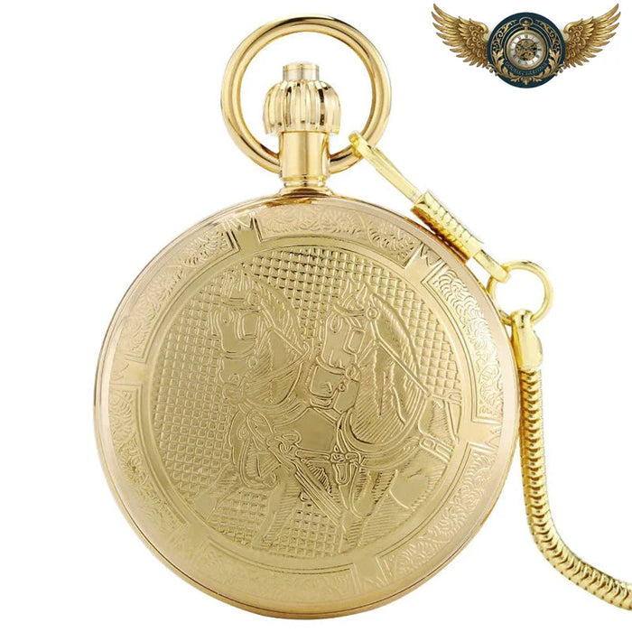 L'Écuyer Doré - Montre Gousset Full-Hunter Automatique Gravée - Vue 1 - Gousset-heritage