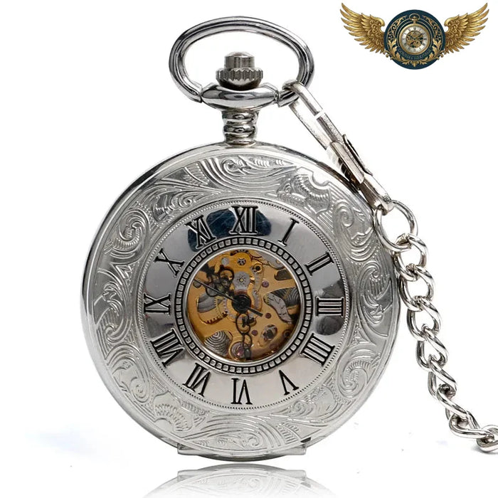 L'Édouardien - Montre Gousset Ciselée Cœur Apparent - Argent - Gousset-heritage