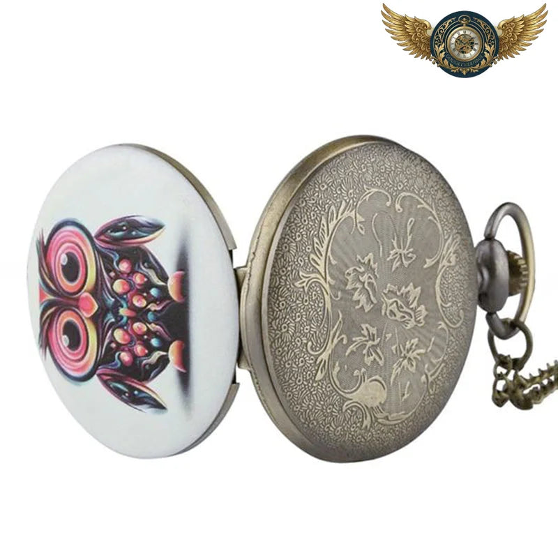 L'Effraie Mystique - Montre Gousset Savonnette Pendentif Hibou - Vue 3 - Gousset-heritage