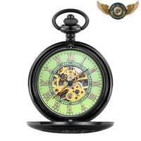 L'Électrique - Montre Gousset Mécanique Chasseur Noir Luminescent - modèle Vert - Gousset-heritage