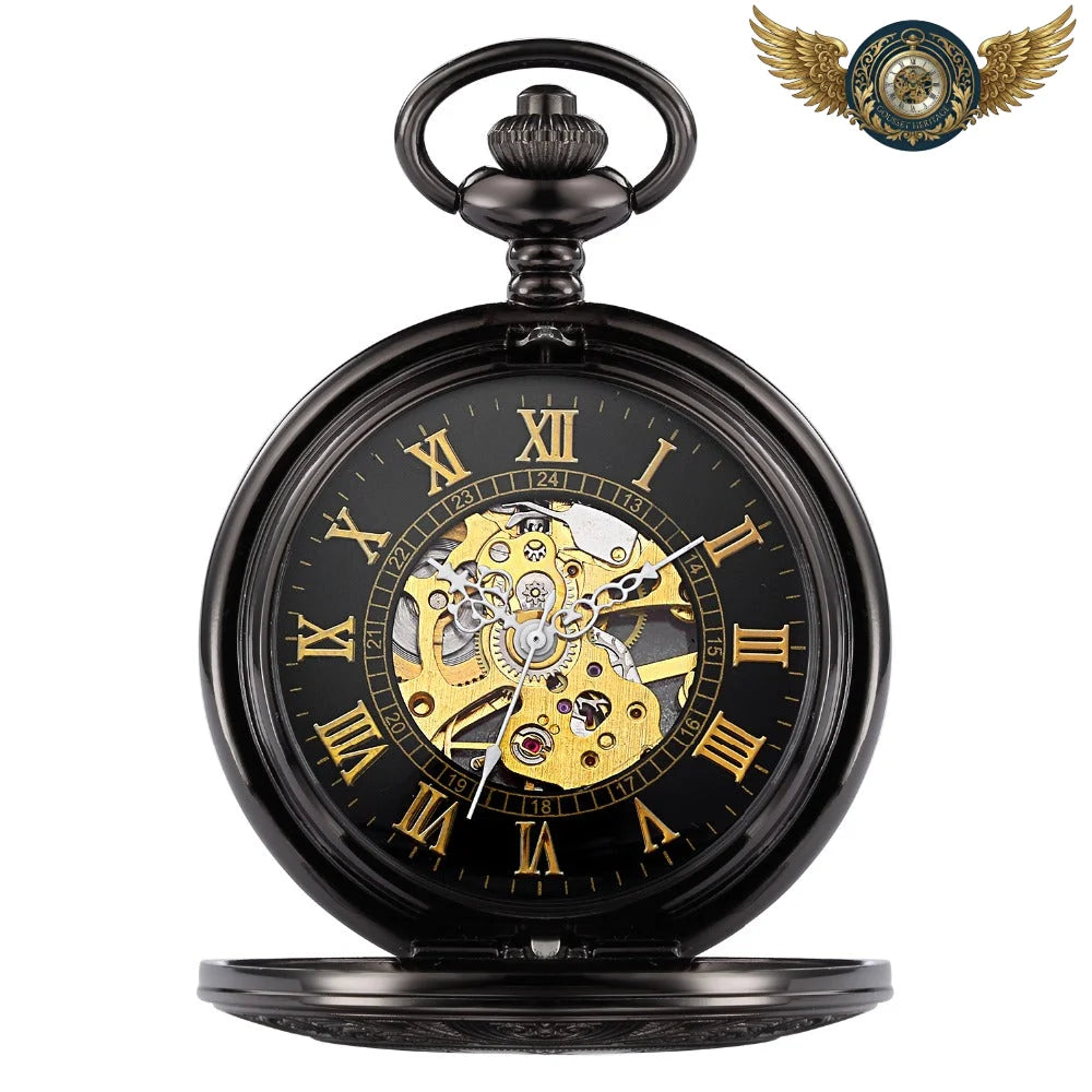 L'Électrique - Montre Gousset Mécanique Chasseur Noir Luminescent - Noir - Gousset-heritage