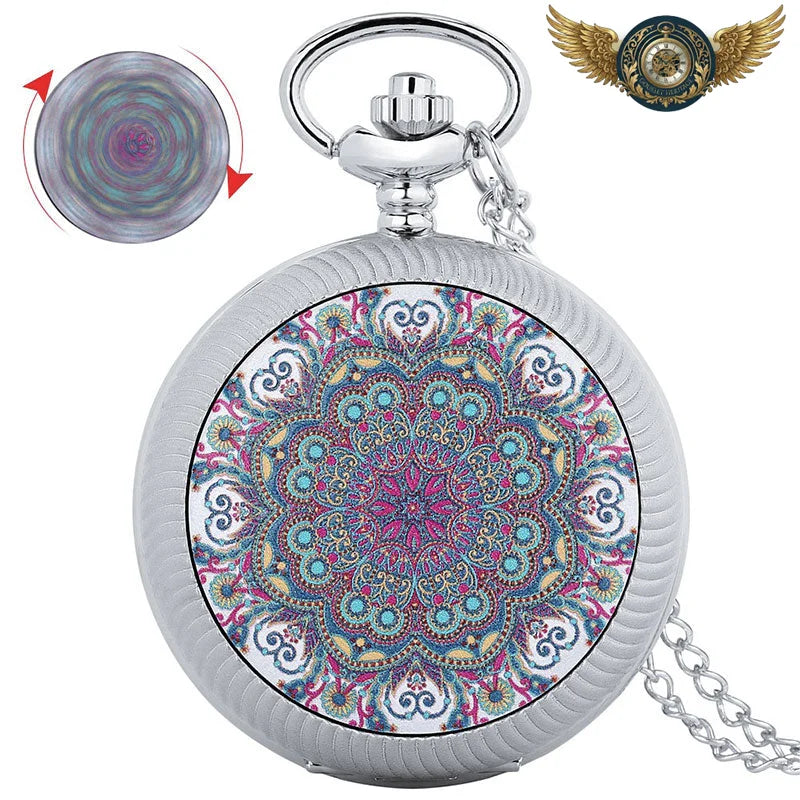 L'Élégance Cinétique - Montre Sautoir Mandalas Rotatifs - 1 - Gousset-heritage
