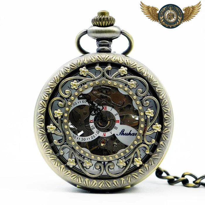 L'Élégance Florale - Montre Gousset Automatique Demi-Chasseur Bronze - Vue 1 - Gousset-heritage