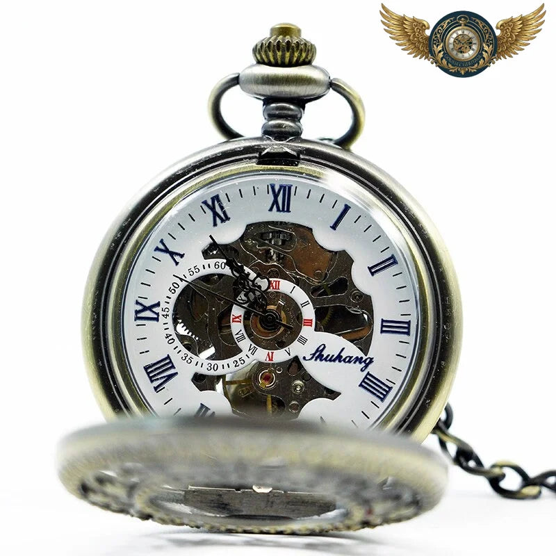 L'Élégance Florale - Montre Gousset Automatique Demi-Chasseur Bronze