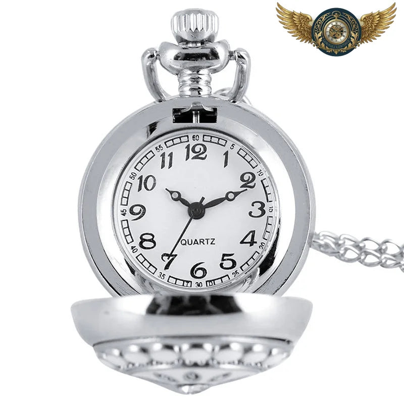 L'Élégance Florale - Montre Pendentif Argentée Full Hunter - Vue 2 - Gousset-heritage