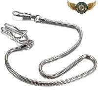 L'Élégance Fluide - Chaîne Albert Maille Serpent Argentée - Gousset-heritage