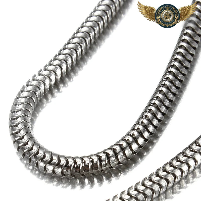 L'Élégance Fluide - Chaîne Albert Maille Serpent Argentée - Vue 5 - Gousset-heritage