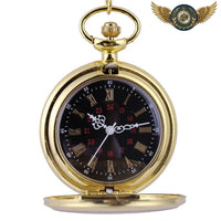 L'Élégant - Montre Gousset Chasseur Or & Cadran Noir Quartz - Gousset-heritage