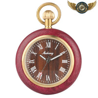 L'Élégant Rustique - Montre Gousset Bois Teinté Quartz - Gousset-heritage