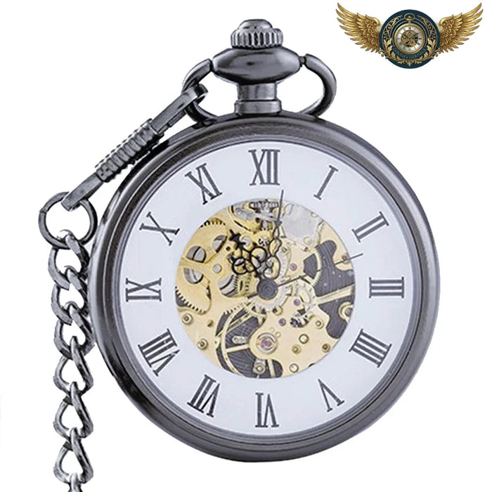 L'Élégant Squelette - Montre Gousset Automatique Anthracite - Vue 1 - Gousset-heritage